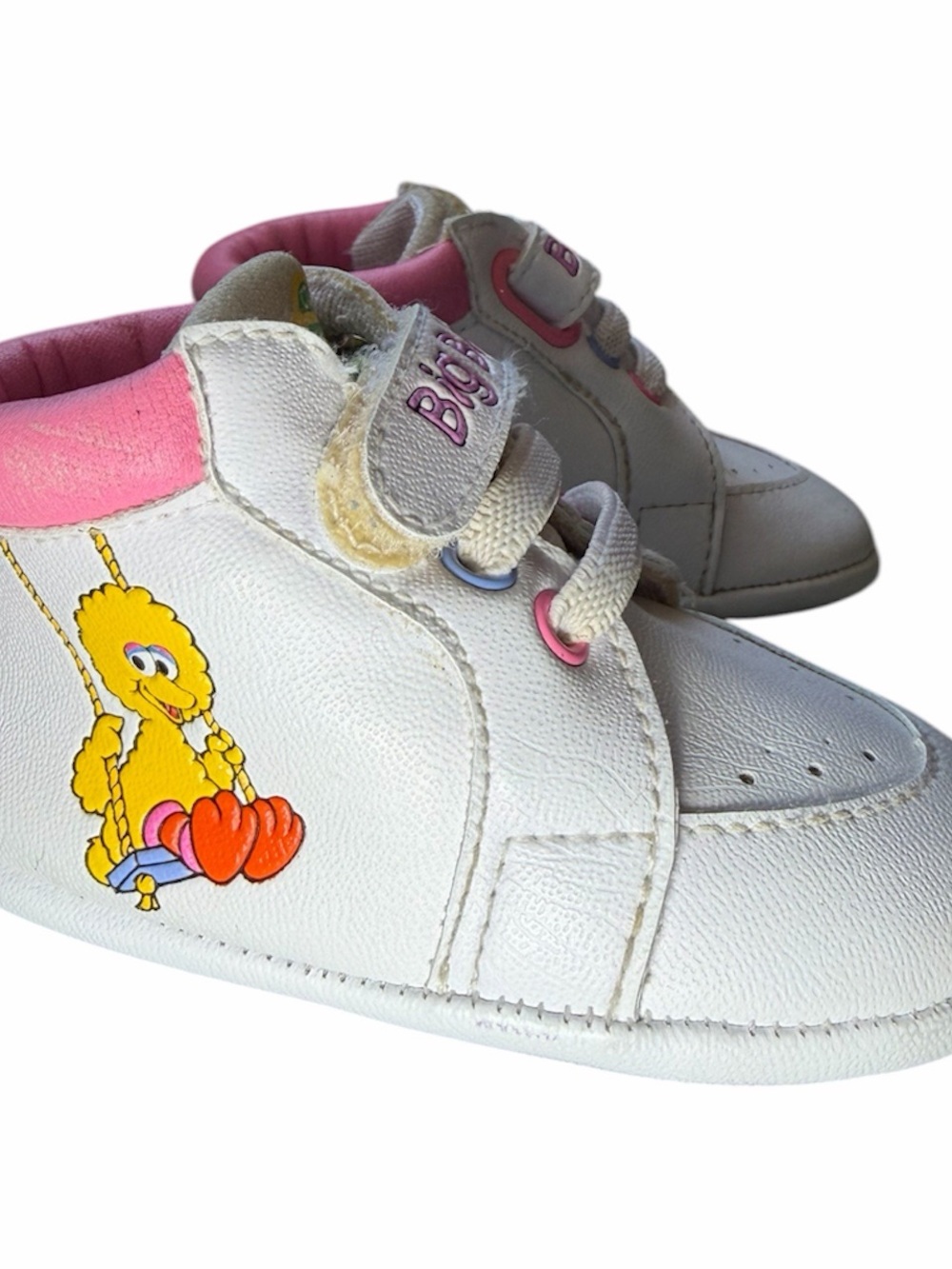 Big Bird White and Pink Kids' Sneakers